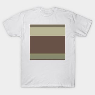 The onliest tranquility of Quincy, Pastel Brown, Camouflage Green, Sage and Artichoke stripes. T-Shirt